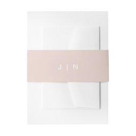 JALAINE Modern Blush Pink Monogram Weddenschap Uitnodigingen Wikkel