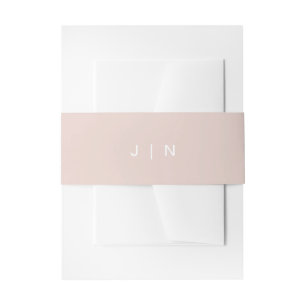 JALAINE Modern Blush Pink Monogram Weddenschap Uitnodigingen Wikkel