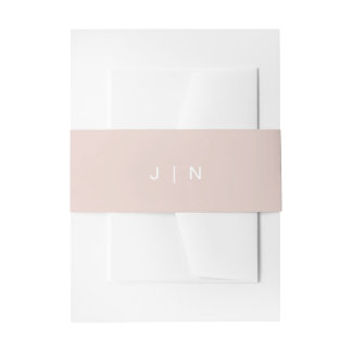 JALAINE Modern Blush Pink Monogram Weddenschap Uitnodigingen Wikkel