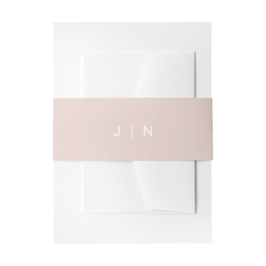 JALAINE Modern Blush Pink Monogram Weddenschap Uitnodigingen Wikkel (Voorkant Voorbeeld)