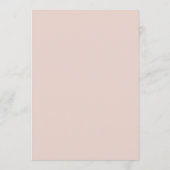 JALAINE Modern Blush Pink Wedding Bord Dank je Menu (Achterkant)