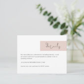 JALAINE Modern Blush Pink Wedding Details Kaart (Staand voorkant)