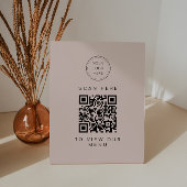 JALAINE Moderne Blush Pink Business Menu QR-code Reclamebord Met Voetstuk