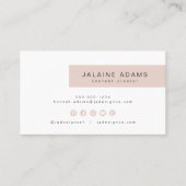 JALAINE | Moderne Blush Pink Simple Branding Busin Visitekaartje (Voorkant)