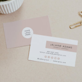 JALAINE | Moderne Blush Pink Simple Branding Busin Visitekaartje