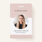 JALAINE Moderne Minimale Blush Business Employee-I Badge (Voorkant)