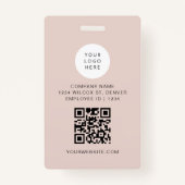 JALAINE Moderne Minimale Blush Business Employee-I Badge (Achterkant)