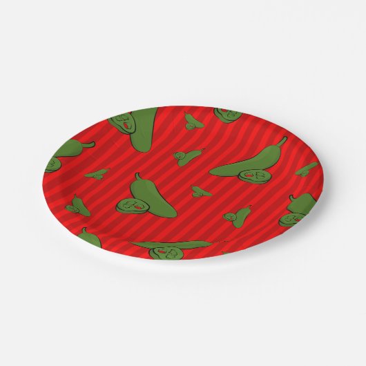 Jalapeno Illustratie Papieren Bordje (Gekanteld)