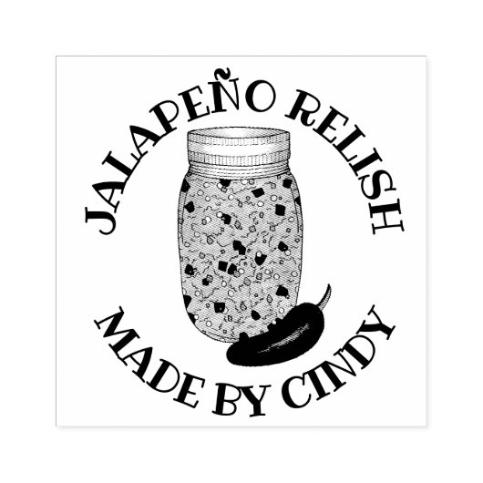 Jalapeno Jalapeño Hot Pepper Relish Gemaakt door I Rubberstempel (Afrduk)
