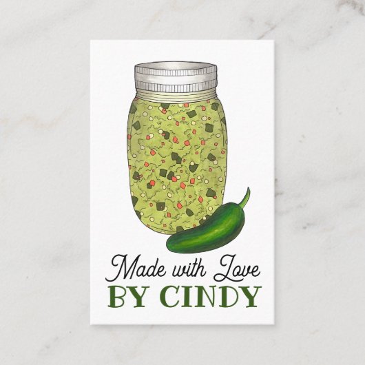 Jalapeno Jalapeño Hot Pepper Relish Gemaakt door I Visitekaartje (Voorkant)