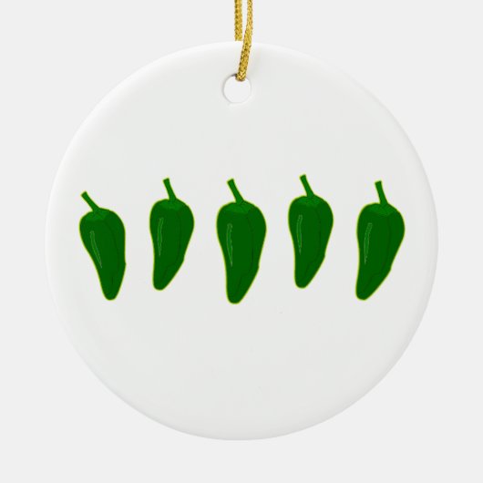 Jalapeno (Jalapeño) Peppers Logo Keramisch Ornament (Voorkant)