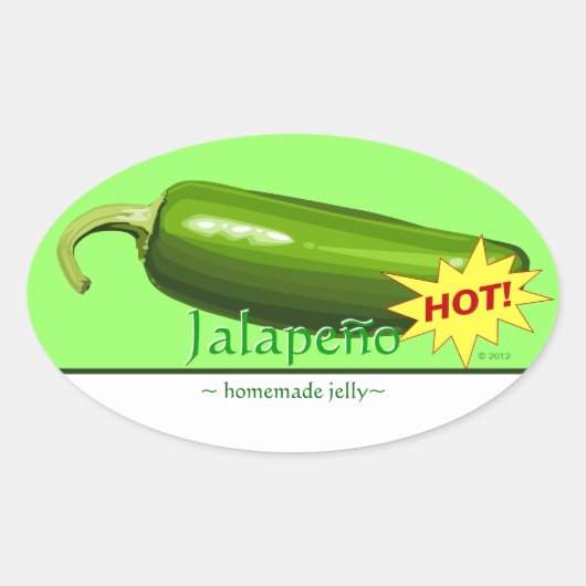 Jalapeno Pepper Ovale Stickers (Voorkant)