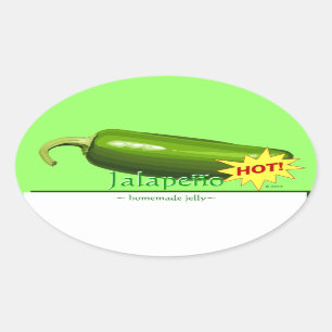 Jalapeno Pepper Ovale Stickers