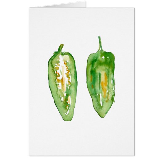 Jalapeño Waterverf Print Wenskaart (Voorkant)