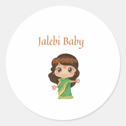 Jalebi baby baby bodysuit bedankt ronde sticker (Voorkant)