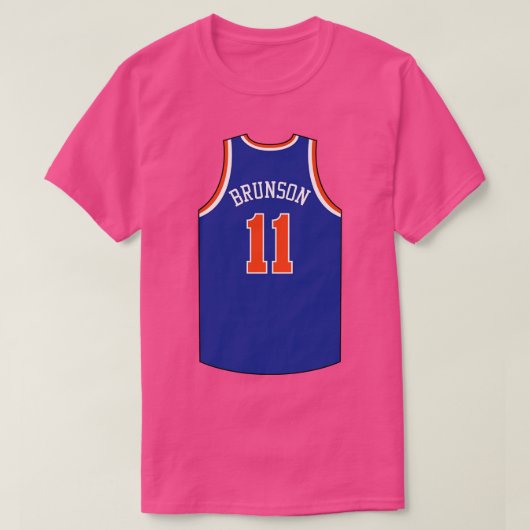 Jalen Brunson New York Jersey Blue Qiangy T-shirt (Design voorkant)