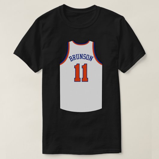 Jalen Brunson New York Jersey White Qiangy T-shirt (Design voorkant)