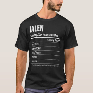 Jalen Serving Maat Voeding Etiket Calorieën T-shirt
