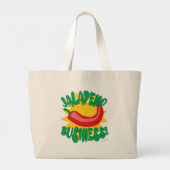Jalepeno Business Tasty Fun Pepper Humor Slogan Grote Tote Bag (Achterkant)