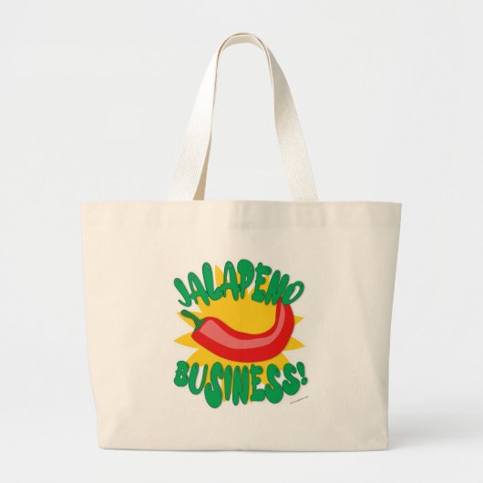 Jalepeno Business Tasty Fun Pepper Humor Slogan Grote Tote Bag (Voorkant)