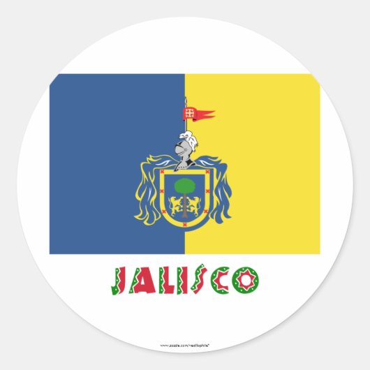 Jalisco Flag Ronde Sticker (Voorkant)
