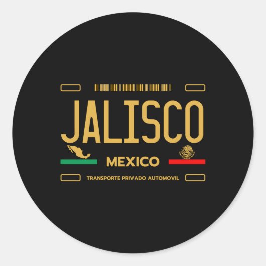 Jalisco Mexico License Bord Aesthetisch Jalisco Ronde Sticker (Voorkant)