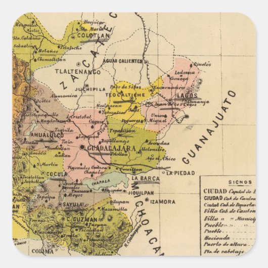 Jalisco, Mexico Vierkante Sticker (Voorkant)