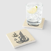 Jalla Jalaluh - Marmeren Stenen Onderzetter (Zijkant)