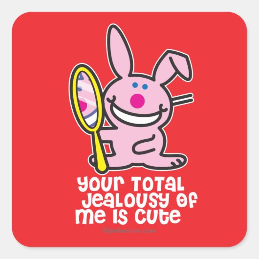 jaloezie vierkante sticker (Voorkant)