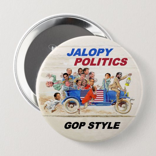 Jalopy Politics Ronde Button 4,0 Cm (Voorkant /achterkant)