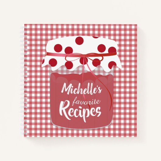Jam en Gingham Personalized Recipes Notitieboek (Voorkant)