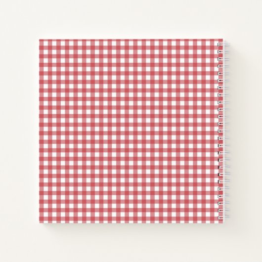 Jam en Gingham Personalized Recipes Notitieboek (Achterkant)