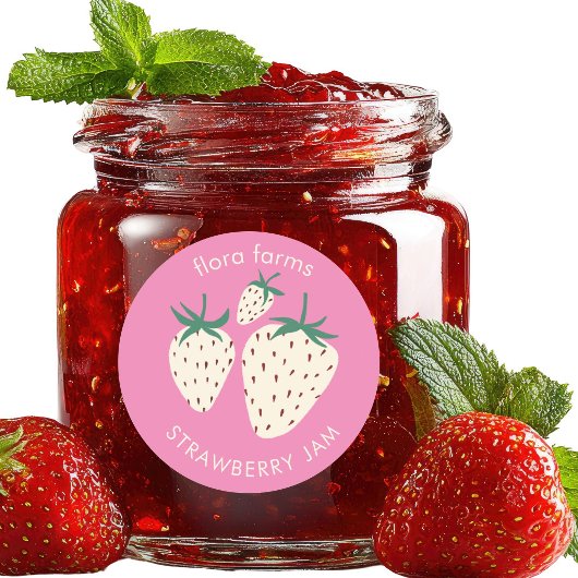 JAM ETIKET Witte Aardbei Pineberry Op Maat
