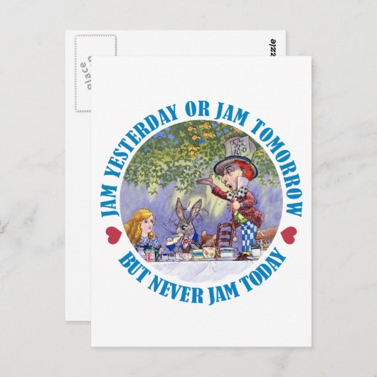 Jam gisteren, Jam morgen, maar nooit Jam vandaag! Briefkaart (Voorkant / Achterkant)