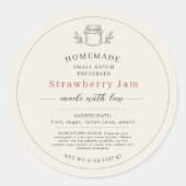 Jam Inblikken Voedselwet Ingredienten Pot Etiket (Voorkant)