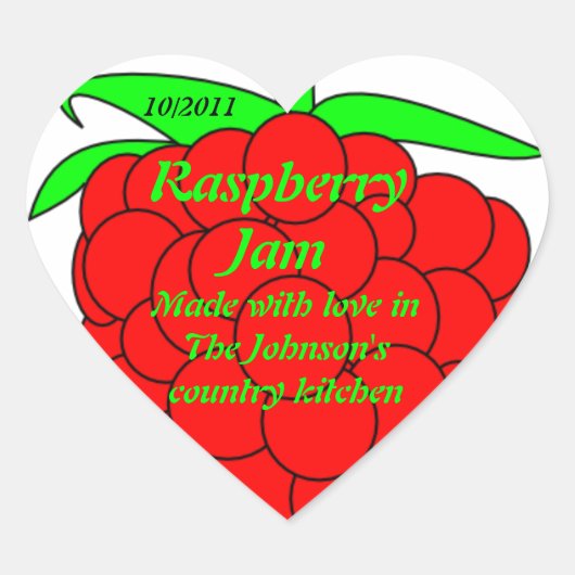Jam Jar Label frambozenjam (aanpassen) (Voorkant)
