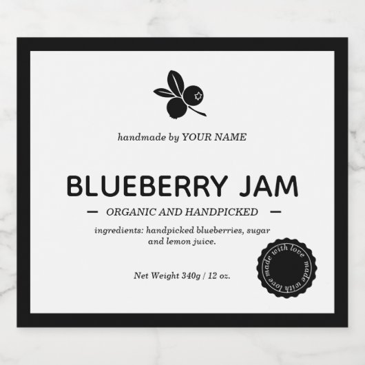 Jam Jar Label Packaging-ontwerp Sparkling Wijnetiket (Enkel label)