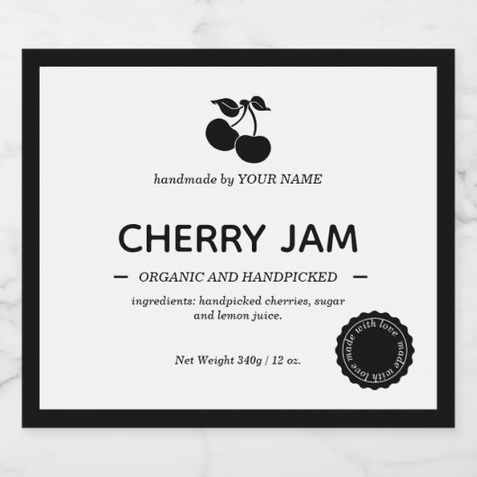 Jam Jar Label Packaging-ontwerp Sparkling Wijnetiket (Enkel label)