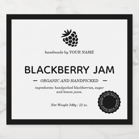 Jam Jar Label Packaging-ontwerp Sparkling Wijnetiket (Enkel label)