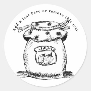 Jam Jar Sketch Ronde Sticker