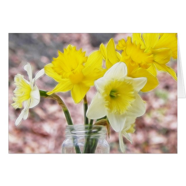 Jam Jar Vase vol Daffodils (Voorkant Horizontaal)