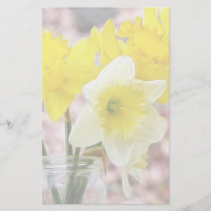 Jam Jar Vase vol Daffodils Briefpapier