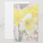 Jam Jar Vase vol Daffodils Briefpapier (Voorkant / Achterkant)