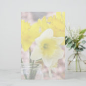 Jam Jar Vase vol Daffodils Briefpapier (Staand voorkant)