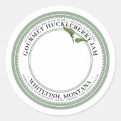 Jam Label met inheemse Huckleberries Illustratie (Voorkant)