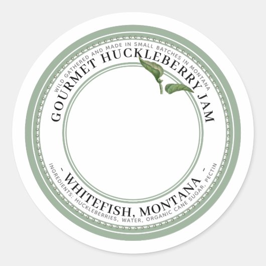 Jam Label met inheemse Huckleberries Illustratie (Voorkant)
