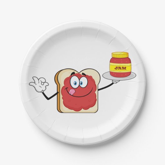 Jam op Toast Papieren Bordje (Voorkant)