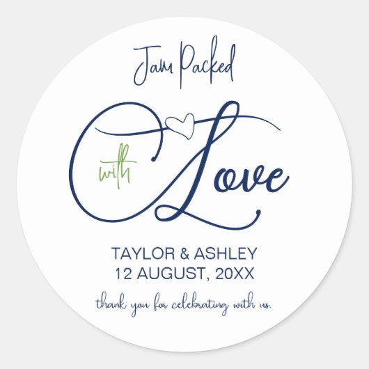 Jam Packed Jam Jar Wedding Label (Voorkant)