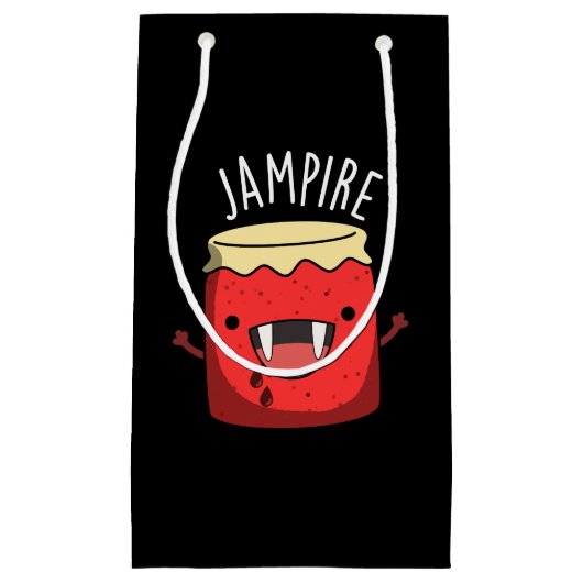 Jam-pire Funny Vampire Jam Pun Dark BG Klein Cadeauzakje (Voorkant)