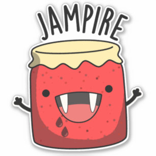 Jam-pire Funny Vampire Jam Pun Sticker